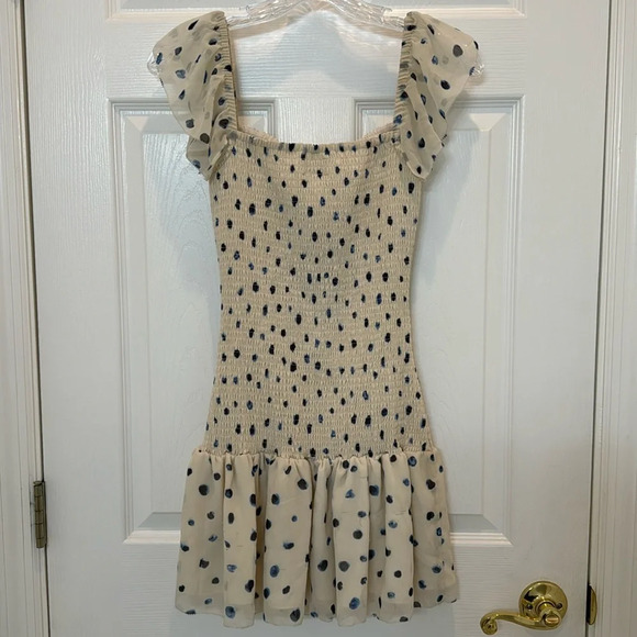 Aritzia Wilfred Eldorado Dress in Birch/Classic Navy Size XS - Picture 6 of 12
